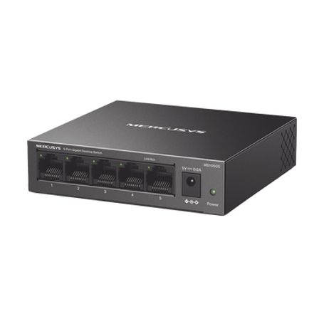 Switch No Administrable / Para Escritorio / Carcasa De Metal / 5 Puertos 10/100/1000 Mbps / Diseno Compacto / Plug And Play