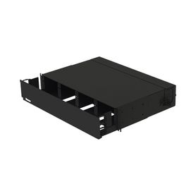 panel de distribución de fibra óptica acepta 8 placas fap o fmp bandeja deslizable hasta 192 fibras color negro 2 ur234241