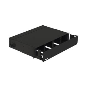 panel de distribución de fibra óptica acepta 8 placas fap o fmp bandeja deslizable hasta 192 fibras color negro 2 ur234241
