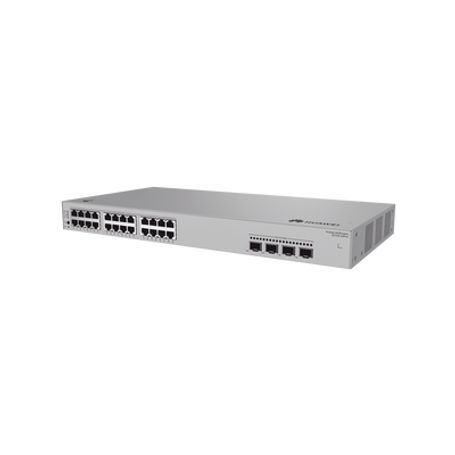switch de acceso gigabit administrable poe capa 2  24 puertos 101001000 mbps poe  4 puertos 25ge sfp uplink   erps  rutas estát