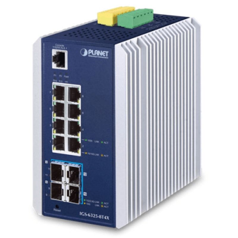 Switch Ethernet Gestionado Capa 3 Industrial Dinrail / Red Extendida De 10g Para Fábricas Y Áreas Metropolitanas / 8 Puertos Rj4