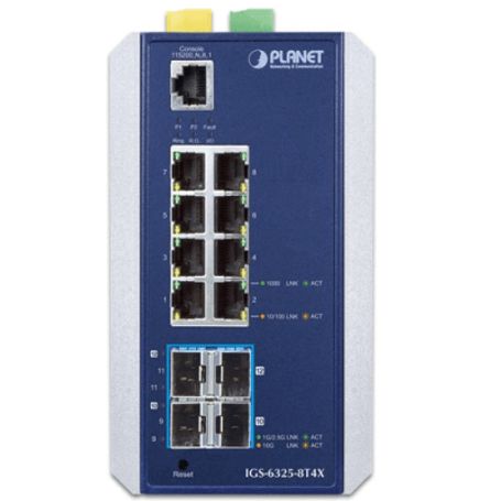 Switch Ethernet Gestionado Capa 3 Industrial Dinrail / Red Extendida De 10g Para Fábricas Y Áreas Metropolitanas / 8 Puertos Rj4
