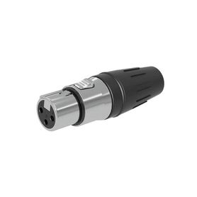 conector hembra xlr de 3 núcleos con carcasa de acero inoxidable y contactos chapados en oro235680