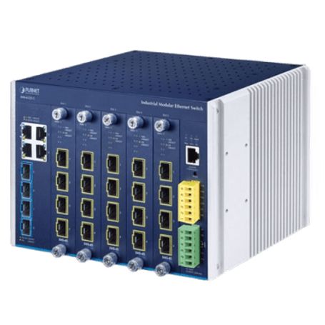 Switch Modular Industrial Capa 3 / 5 Slots / 4 Puertos Gigabit Rj45 / 4 Puertos Sfp 10g / Rango De Temperatura 4075°c / Entrada 