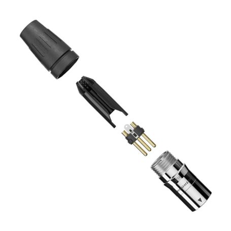 Conector Macho Xlr De 3 Núcleos Con Carcasa De Acero Inoxidable Y Contactos Chapados En Oro
