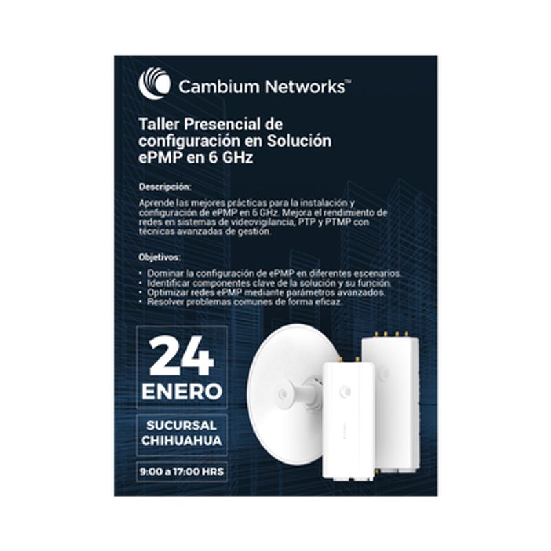 Curso Presencial De Configuración En Solución Epmp En 6 Ghz