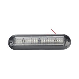 luz auxiliar ultra brillante  ip67 de 18 leds color rojoazulambar con mica transparente y bisel negro239241