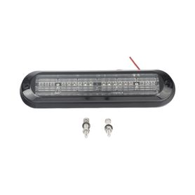 luz auxiliar ultra brillante  ip67 de 18 leds color rojoazulambar con mica transparente y bisel negro239241