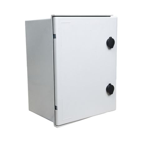 Kit De Gabinete De Poliéster (300 X 400 X 200 Mm)  Controlador De Carga Con Switch Poe (5)  Bateria De 12v 7ah