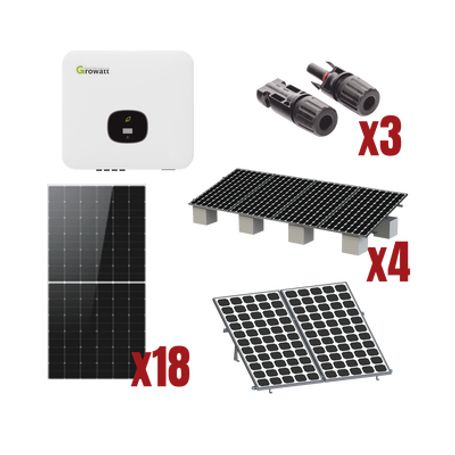 kit solar interconexion   10kw  220vca  inversor growatt  montaje incluido  