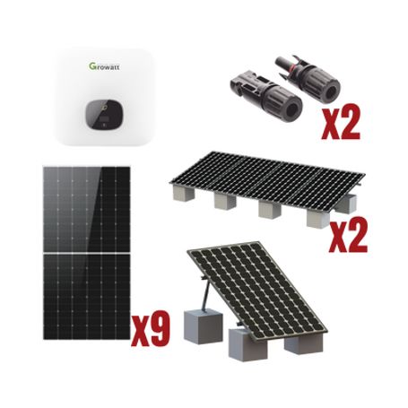 kit solar interconexion   5kw  220vca  inversor growatt  montaje incluido  