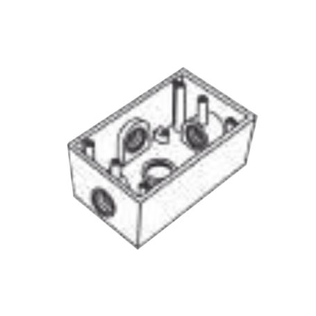 Caja Rectangular De 3/4 (19.05 Mm ) Con 4 Bocas A Prueba De Intemperie.