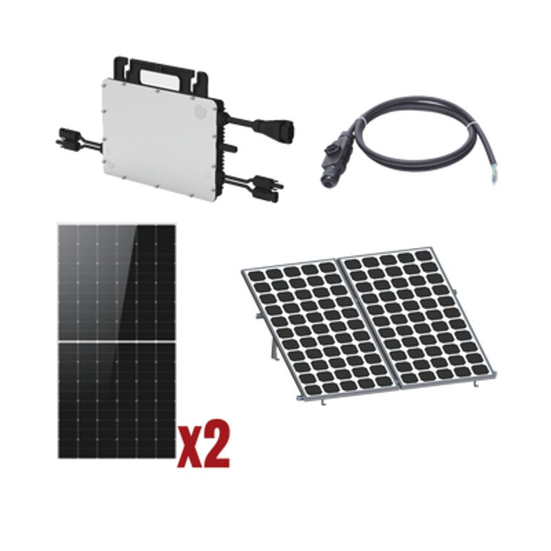 Kit Solar Interconexion / 1kw 220vca / Microinversores Hoymiles / Montaje Incluido Kit Solar Interconexion / 1kw 220vca / Microinversores Hoymiles / Montaje Incluido