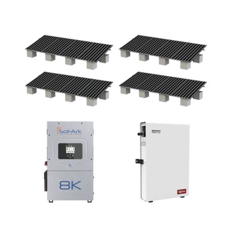 Kit Hibrido Con Interconexión A La Red Eléctrica De Cfe De 8 Kw Con Salida De 220 Vca Y Respaldo De 10 Kwh En Bateria De Lifepo4