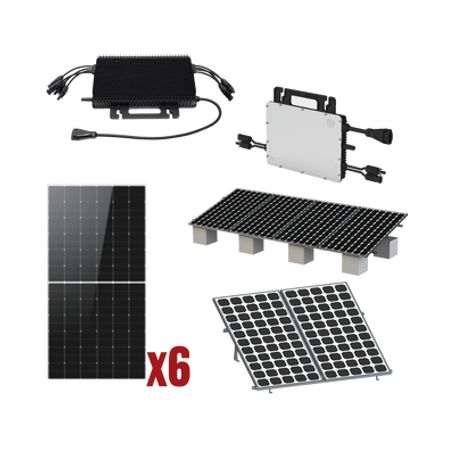 kit solar interconexion   3kw  220vca  microinversores hoymiles  montaje incluido  