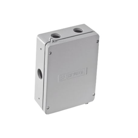 caja de unión de aluminio con 5 salidas de 58  2 izq  2 der 1 abajo