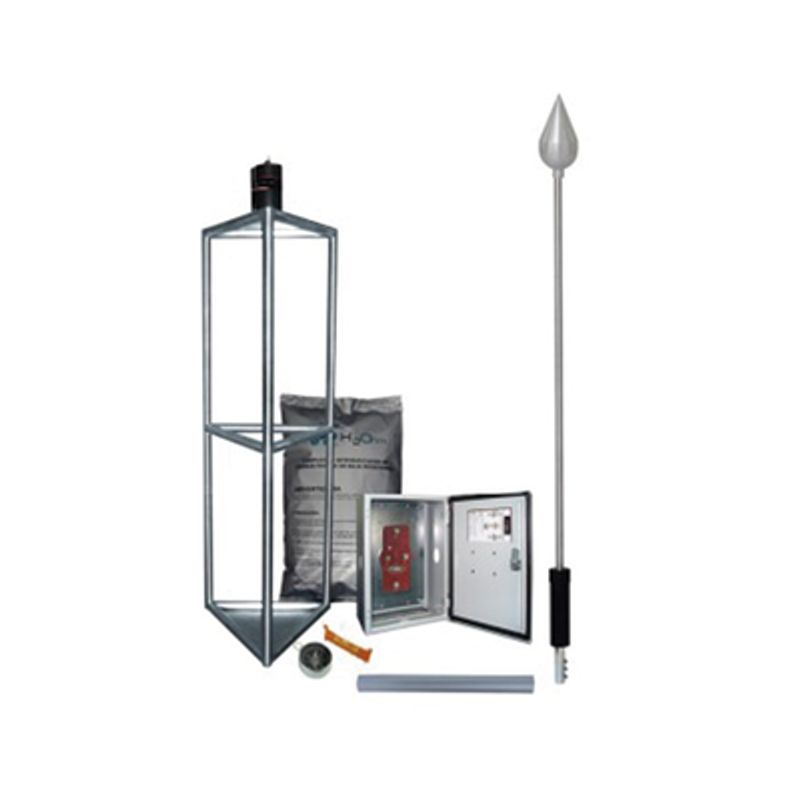 Kit De Pararrayo Con Punta Con Diámetro De Protección De 300 Metros Fabricada En Acero Inoxidable 