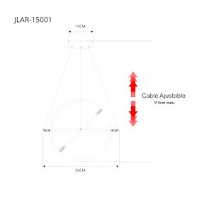 lámpara de techo led 150w  flujo luminoso 12 000 lm  longitud de cable ajustable  acabado blanco  ip20  luz blanca 6500k  neutr