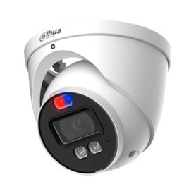 dahua hacme1239hnapv  cámara domo tioc de 2 megapixeles disuasion activa luz roja y azul  lente de 36 mm super adapt microfono 