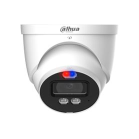 dahua hacme1239hnapv  cámara domo tioc de 2 megapixeles disuasion activa luz roja y azul  lente de 36 mm super adapt microfono 