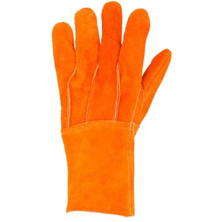 Guantes De Carnaza Largo/ Refuerzo En Palma / Resistente A Abrasión Y Temperaturas Moderadas.