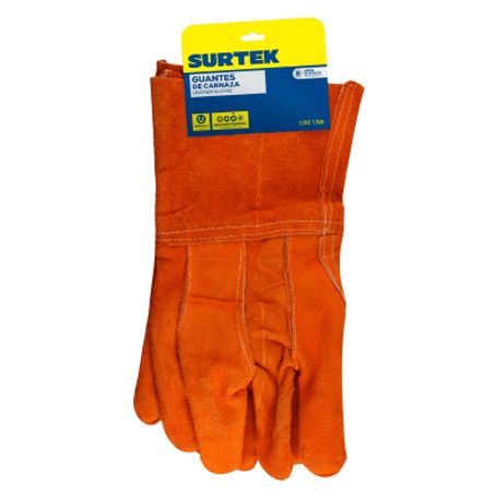Guantes De Carnaza Largo/ Refuerzo En Palma / Resistente A Abrasión Y Temperaturas Moderadas.