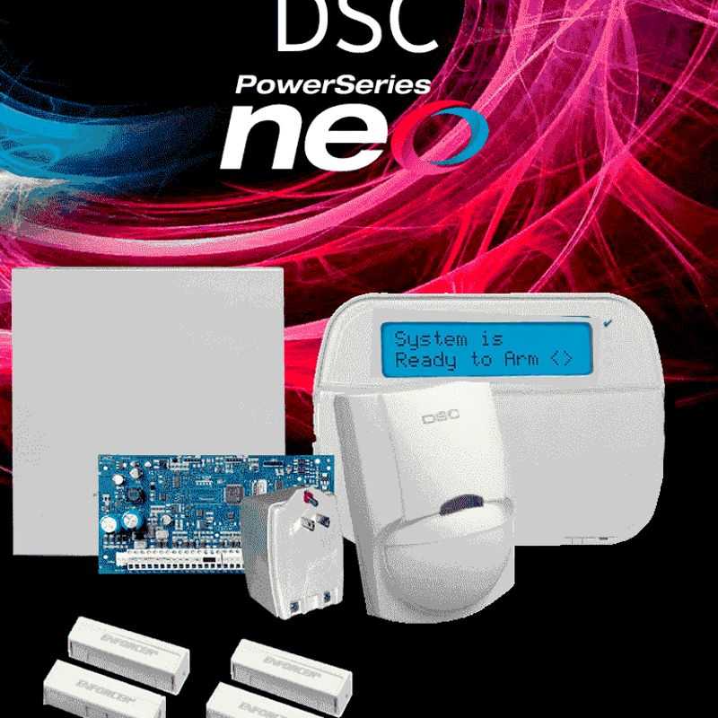 Dsc Neolcdsb  Paquete Serie Neo Con Panel Hs2032 De 8 Zonas Cableadas Expandible A 32 / Teclado Alfanumerico Hs2lcdn / Sensor Pi
