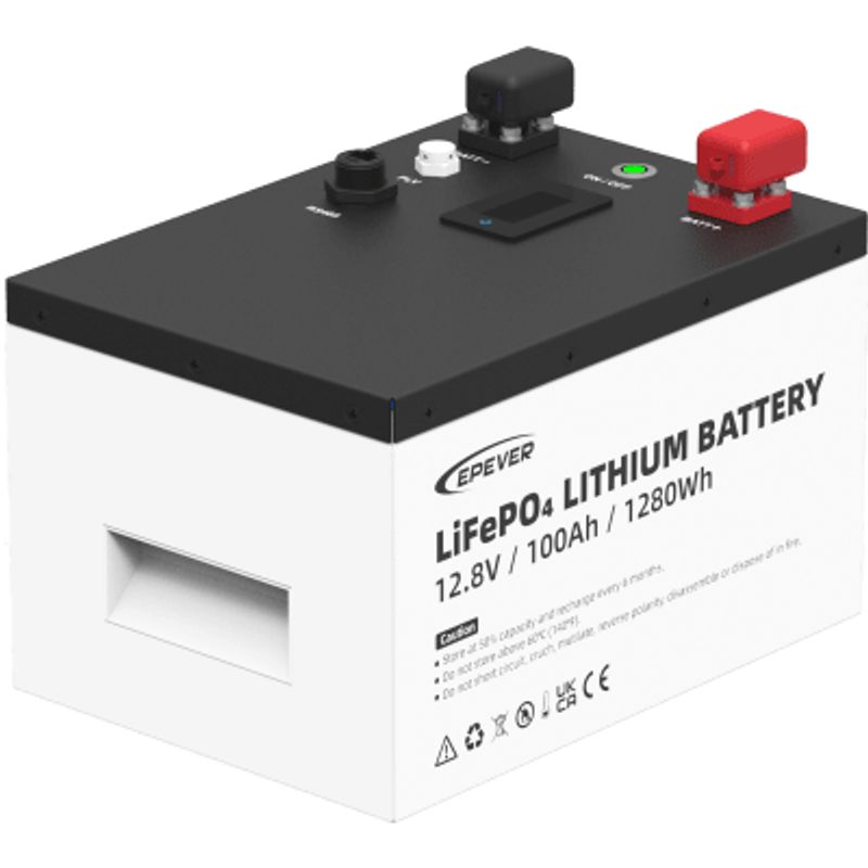 Bateria De Litio Lifepo4 12.8vcc 100ah 1.28kwh Pantalla Lcd Para Monitoreo Local Carcasa Metálica