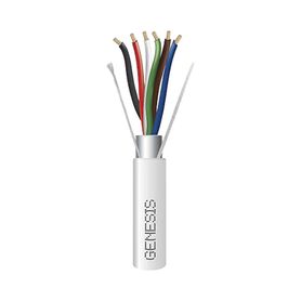 bobina de 305 metros  cable de cobre  6 x 18 awg   para interior  color blanco  blindado  para aplicaciones de alarmas de intru