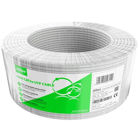 Dahua Pfm922i5eunc100  Bobina De 100 Metros De Cable Utp Cat 5e/ Cca/color Blanco/ Uso Interior/ Cubierta De Frpvc (rohs Complia