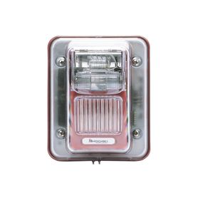 sirena estrobo para intemperie montaje en muro color rojo 05000586066339