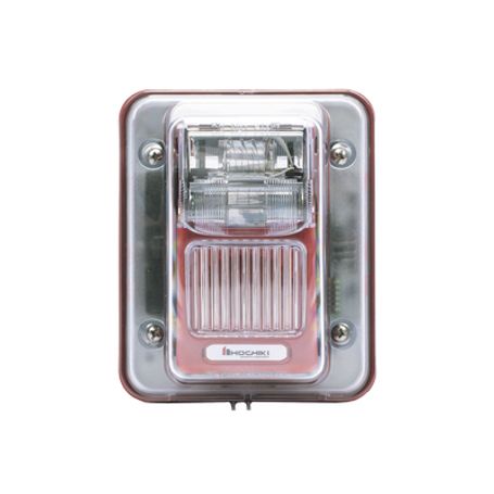 sirena estrobo para intemperie montaje en muro color rojo 05000586066339