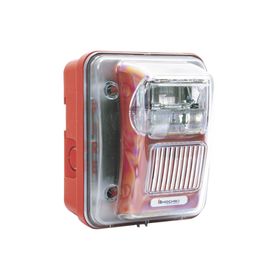 sirena estrobo para intemperie montaje en muro color rojo 05000586066339
