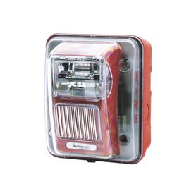 sirena estrobo para intemperie montaje en muro color rojo 05000586066339