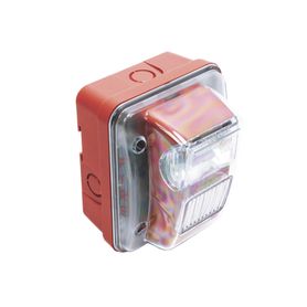 sirena estrobo para intemperie montaje en muro color rojo 05000586066339