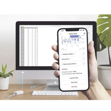 Medidor De Temperatura Y Humedad Para Uso Exterior O Interior Datos En Pantalla / Inalámbrico Bluetooth Compatible Con Hub Switc