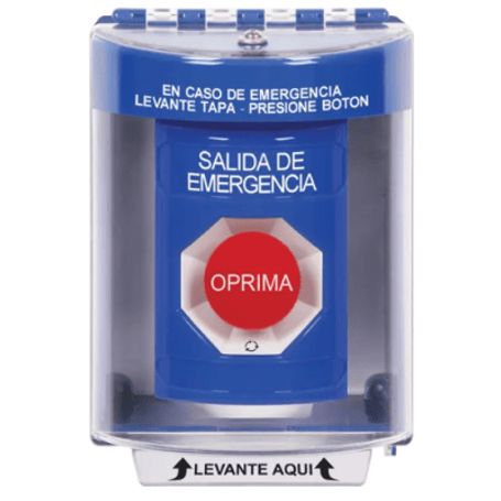 botón multipropósito color azul de superficie con tapa de policarbonato sin bocina para interiorexterior llave para restablecer