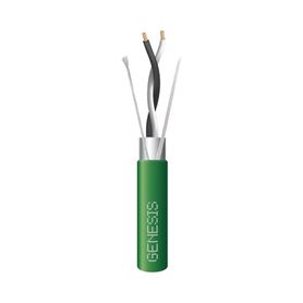 bobina de 305 metros de cable blindado  2 x 22 awg  uso interior  verde  tipo cmpcl3p fplp ft6  ul de comunicación de datos 