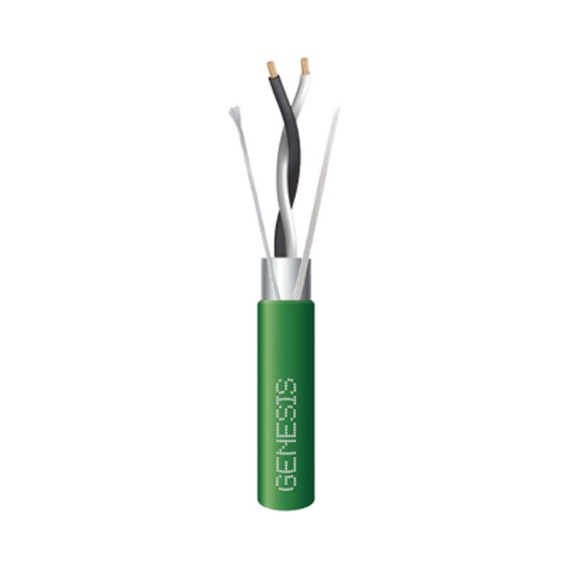 Bobina De 305 Metros De Cable Blindado / 2 X 22 Awg / Uso Interior / Verde / Tipo Cmpcl3p Fplp Ft6 / Ul De Comunicación De Datos