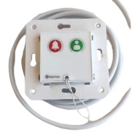 módulo asistencial de empotrar ip67  material abs antimicrobiano  botón cancelación  indicador luminoso de alarma y presencia  