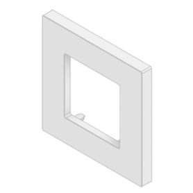 embellecedor para caja europea  dimensiones 84x84x8 mm externas  abs antimicrobiano  blanco con efecto de contraste  colocación