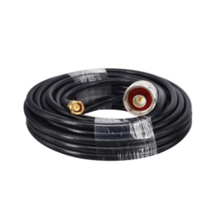 cable coaxial 10 metros baja pérdida diámetro 5 mm impedancia 50 ω apantallamiento 90db operación 53000 mhz conectores n