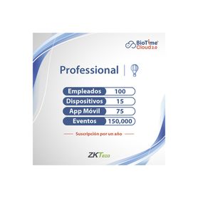 licencia professional biotime cloud 20   100 usuarios  15 dispositivos licencia anual
