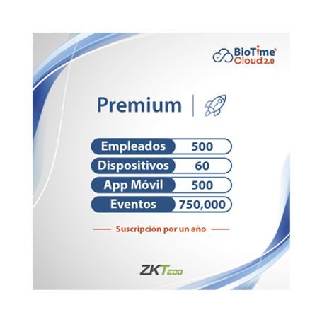 licencia premium biotime cloud 20   500 usuarios  60 dispositivos licencia anual