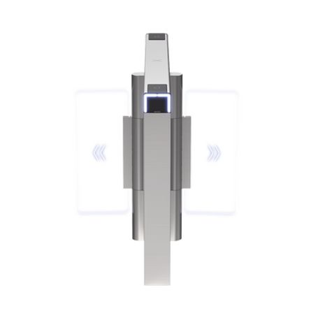 torniquete swing central premium para ampliar carriles  iluminación led  carril de 90 cms  requiere torniquetes izquierdo y der
