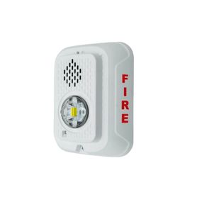 sirena con lámpara led estroboscópica  a 2 hilos  montaje en pared  12 o 24 vcd  configuración estroboscópica seleccionable  te