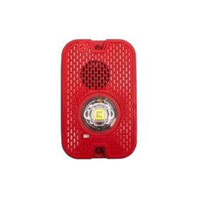 sirena con lámpara led estroboscópica  a 2 hilos  montaje en pared  12 o 24 vcd  configuración estroboscópica seleccionable  te