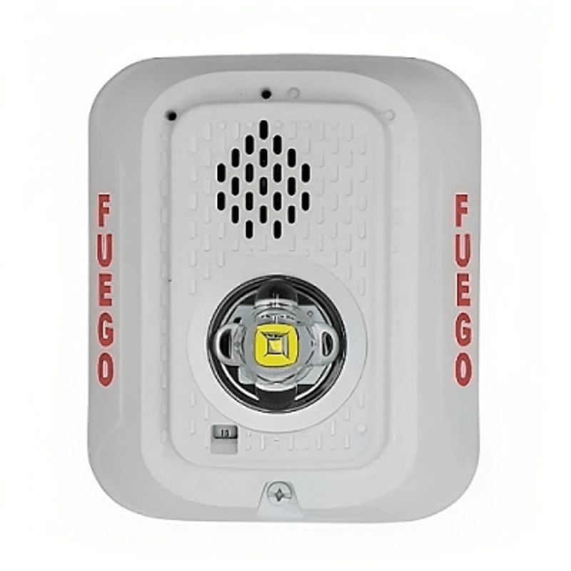 Sirena Con Lámpara Led Estroboscópica / A 2 Hilos / Montaje En Pared / 12 O 24 Vcd / Configuración Estroboscópica Seleccionable 