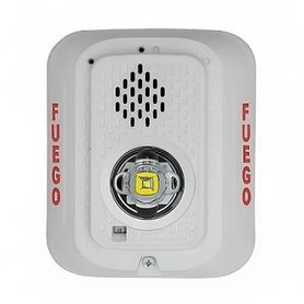 sirena con lámpara led estroboscópica  a 2 hilos  montaje en pared  12 o 24 vcd  configuración estroboscópica seleccionable  te