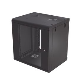 gabinete de pared de 12u con puerta de cristal templado 4795 mm de profundidad rack de 19 acero reforzado color negro